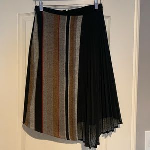 Anthropologie sz 4 skirt A line black with tweed stripes